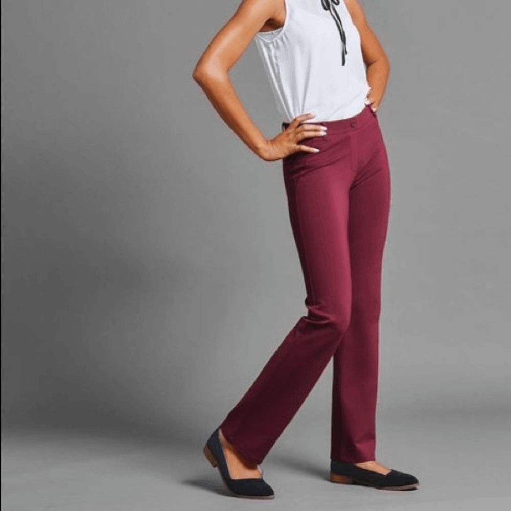 New Betabrand Marsala Straight Dress Pant Yoga Pants Large Long Tall